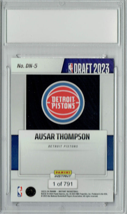 Ausar Thompson 2023 Panini Instant #DN-5 NBA Draft 1/791 Rookie Card PGI 10