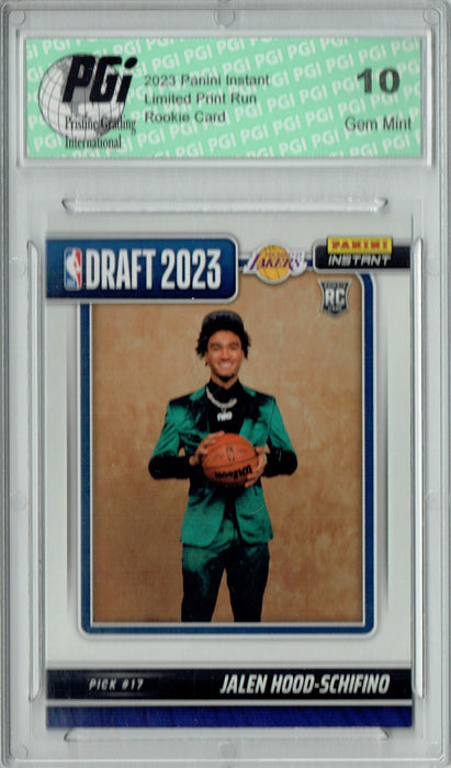 Jalen Hood-Schifino 2023 Panini Instant #DN-14 NBA Draft Rookie Card PGI 10