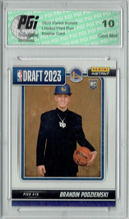 Brandin Podziemski 2023 Panini Instant #DN-16 NBA Draft Rookie Card PGI 10