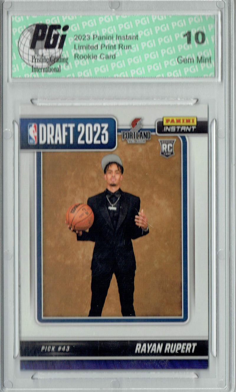 Rayan Rupert 2023 Panini Instant #DN-27 NBA Draft Rookie Card PGI 10