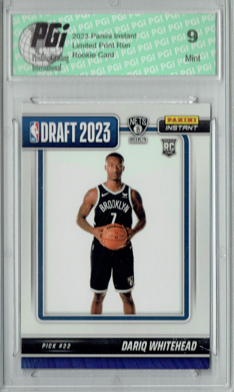 PGI 9 Dariq Whitehead 2023 Panini Instant #DN-19 NBA Draft Rookie Card