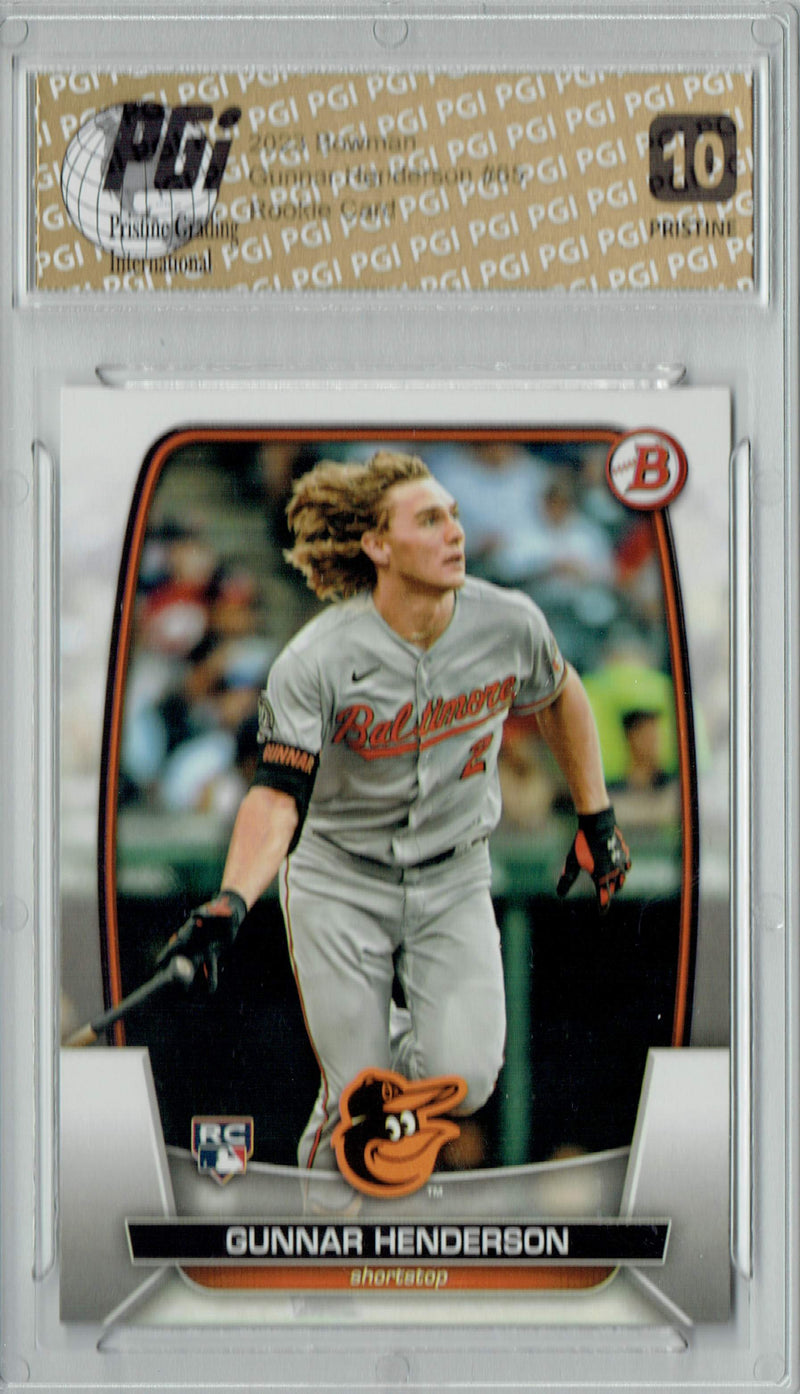 Gunnar Henderson 2023 Bowman #65 PRISTINE Rookie Card PGI 10