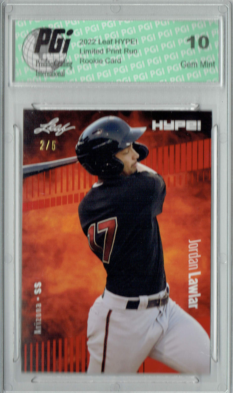 Jordan Lawlar 2022 Leaf HYPE! #71 Red SP, 5 Made Rookie Card PGI 10