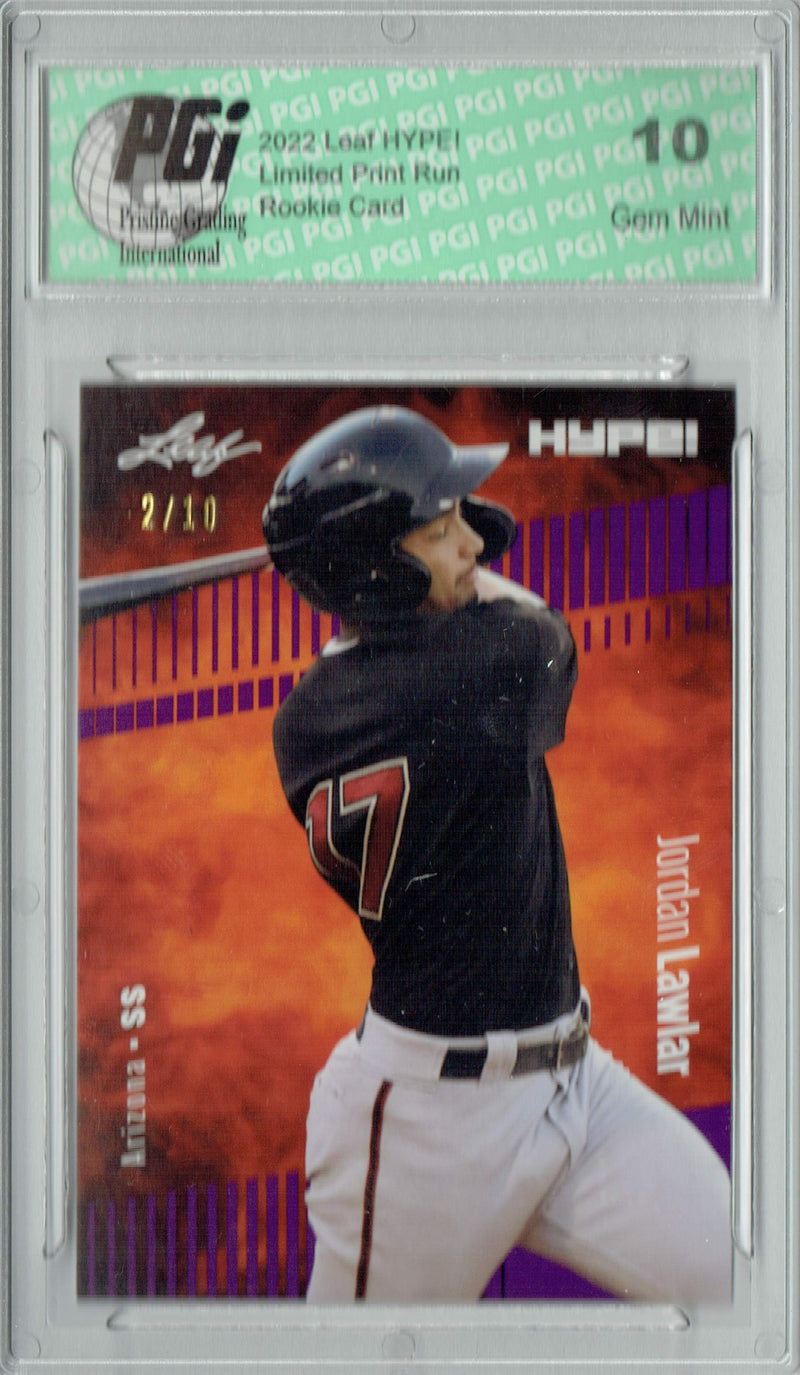 Jordan Lawlar 2022 Leaf HYPE! #71 Purple SP, 10 Made Rookie Card PGI 10