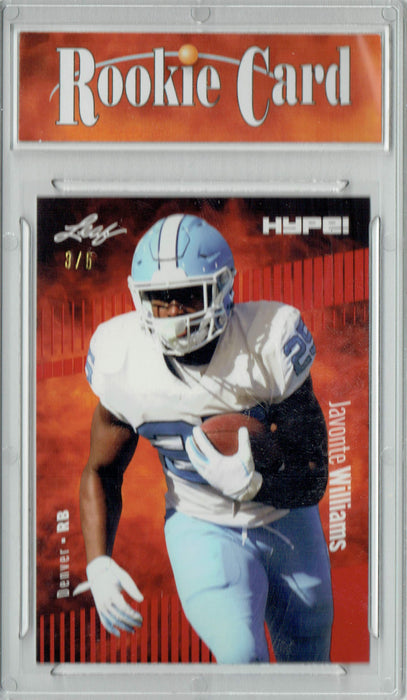 Certified Mint+ Javonte Williams 2022 Leaf HYPE! #65 Red Short Print Only 5 Ever Made Rookie Card