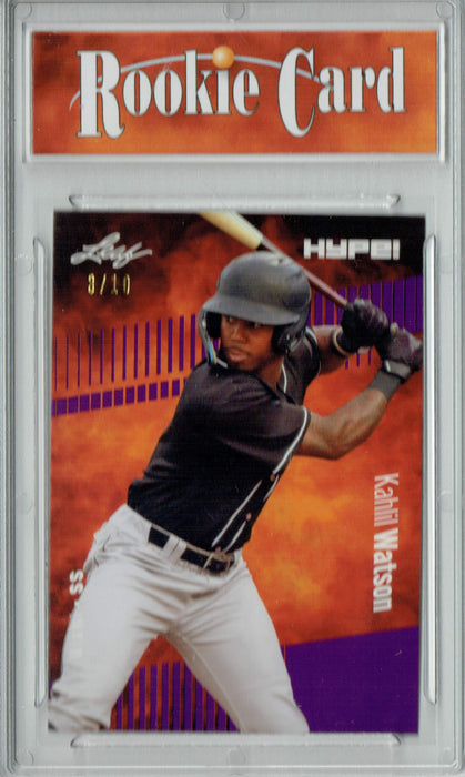 Certified Mint+ Khalil Watson 2022 Leaf HYPE! #69 Purple Short Print Only 10 Ever Made Rookie Card