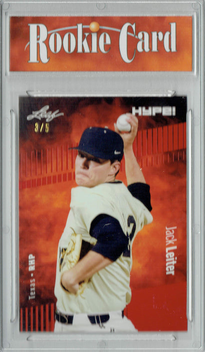 Certified Mint+ Jack Leiter 2022 Leaf HYPE! #68 Red Short Print Only 5 Ever Made Rookie Card