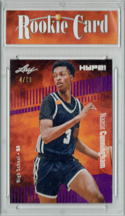 Certified Mint+ Naasir Cunningham 2022 Leaf HYPE! #73 Purple Short Print Only 10 Ever Made Rookie Card