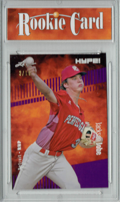 Certified Mint+ Jackson Jobe 2022 Leaf HYPE! #72 Purple Short Print Only 10 Ever Made Rookie Card