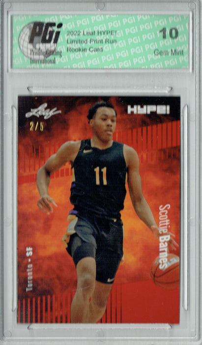 Scottie Barnes 2022 Leaf HYPE! #75A Red SP, 5 Made Rookie Card PGI 10