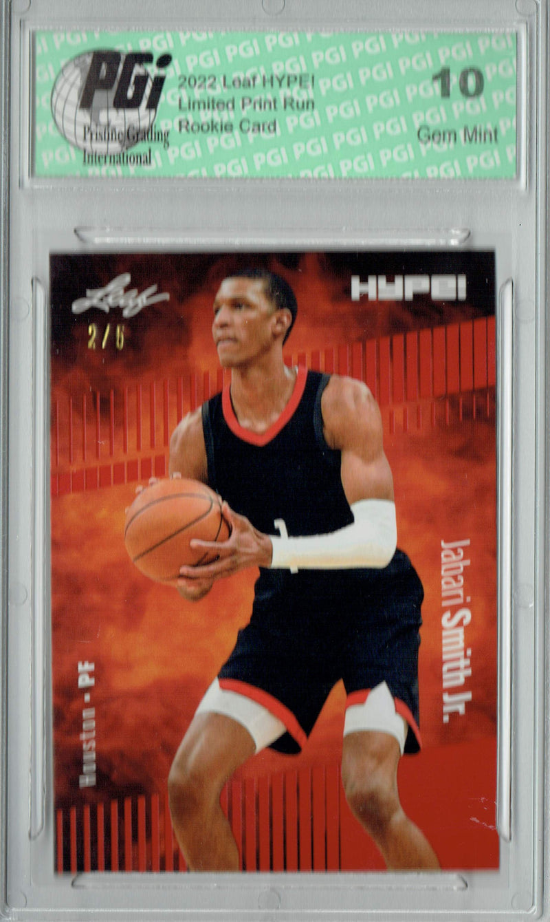 Jabari Smith Jr. 2022 Leaf HYPE! #76 Red SP, 5 Made Rookie Card PGI 10