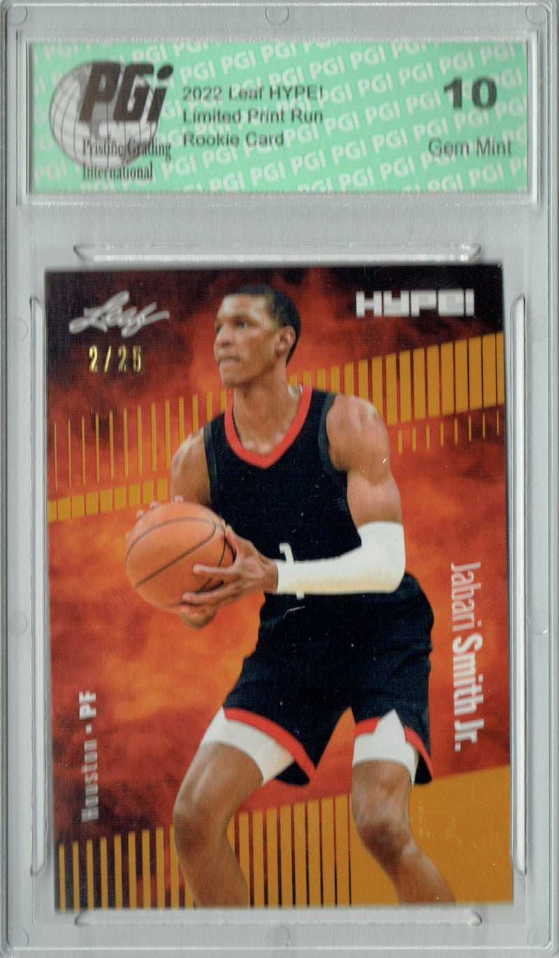 Jabari Smith Jr. 2022 Leaf HYPE! #76 Gold SP, 25 Made Rookie Card PGI 10