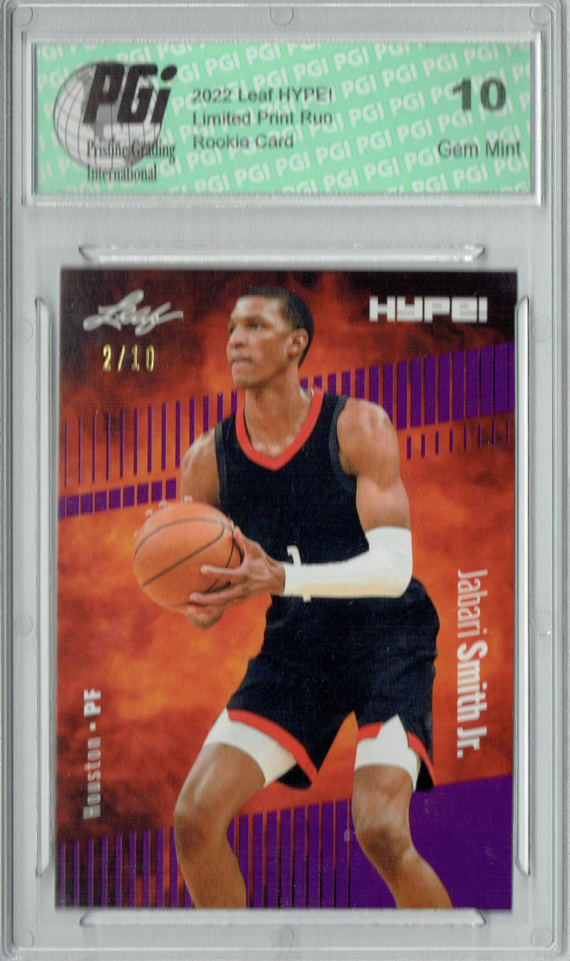 Jabari Smith Jr. 2022 Leaf HYPE! #76 Purple SP, 10 Made Rookie Card PGI 10