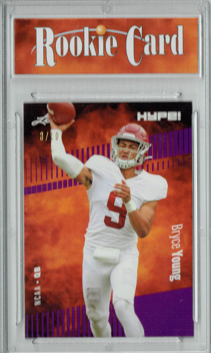Certified Mint+ Bryce Young 2022 Leaf HYPE! #80A Purple Short Print Only 10 Ever Made Rookie Card