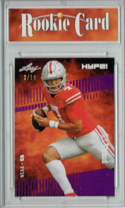Certified Mint+ C.J. Stroud 2022 Leaf HYPE! #81A Purple Short Print Only 10 Ever Made Rookie Card