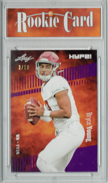 Certified Mint+ Bryce Young 2022 Leaf HYPE! #80 Purple Short Print Only 10 Ever Made Rookie Card