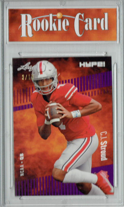 Certified Mint+ C.J. Stroud 2022 Leaf HYPE! #81 Purple Short Print Only 10 Ever Made Rookie Card