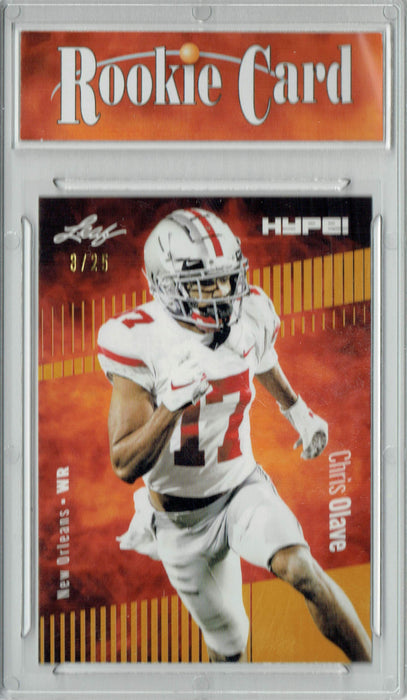 Certified Mint+ Chris Olave 2022 Leaf HYPE! #87 Gold Short Print, Only 25 Ever Made Rookie Card