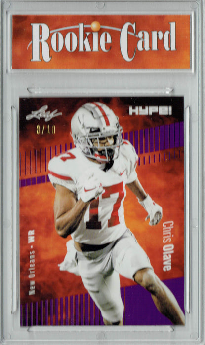 Certified Mint+ Chris Olave 2022 Leaf HYPE! #87 Purple Short Print Only 10 Ever Made Rookie Card