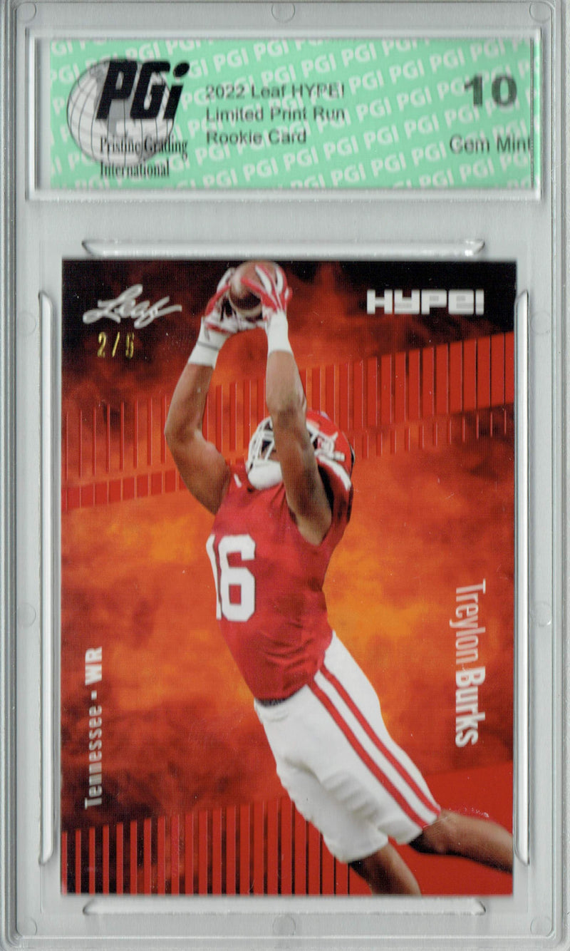 Treylon Burks 2022 Leaf HYPE! #89 Red SP, 5 Made Rookie Card PGI 10