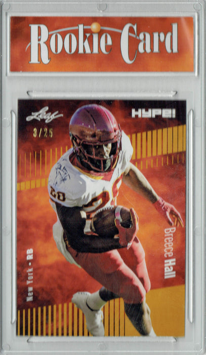 Certified Mint+ Breece Hall 2022 Leaf HYPE! #90 Gold Short Print, Only 25 Ever Made Rookie Card