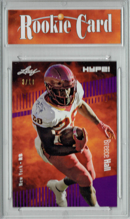 Certified Mint+ Breece Hall 2022 Leaf HYPE! #90 Purple Short Print Only 10 Ever Made Rookie Card