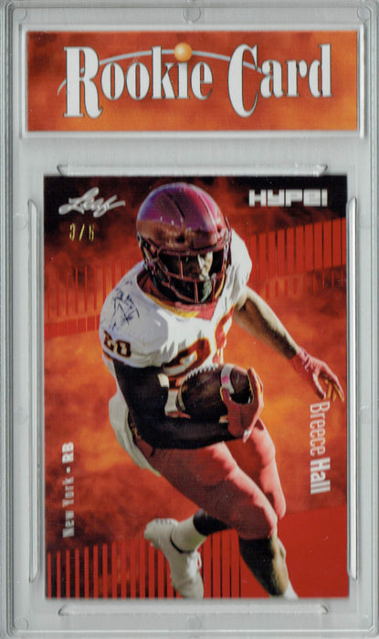Certified Mint+ Breece Hall 2022 Leaf HYPE! #90 Red Short Print Only 5 Ever Made Rookie Card