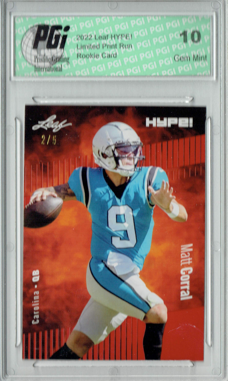 Matt Corrall 2022 Leaf HYPE! #97 Red SP, 5 Made Rookie Card PGI 10
