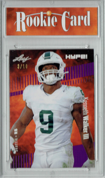 Certified Mint+ Kenneth Walker III 2022 Leaf HYPE! #98 Purple Short Print Only 10 Ever Made Rookie Card
