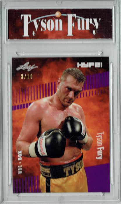 Tyson Fury 2022 Leaf HYPE! #93 Purple SP, 10 Made Trading Card PGI 10