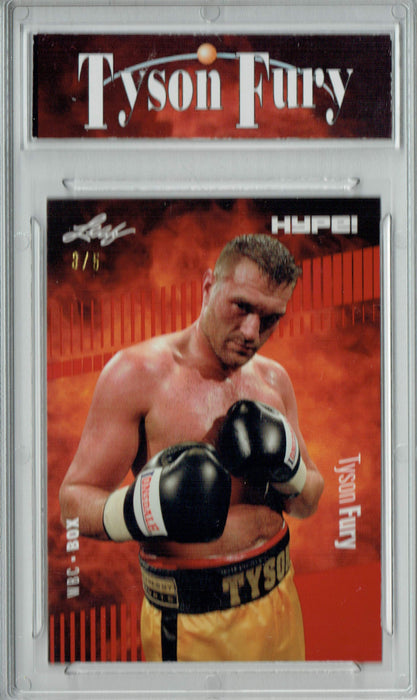 Tyson Fury 2022 Leaf HYPE! #93 Red SP, 5 Made Trading Card PGI 10