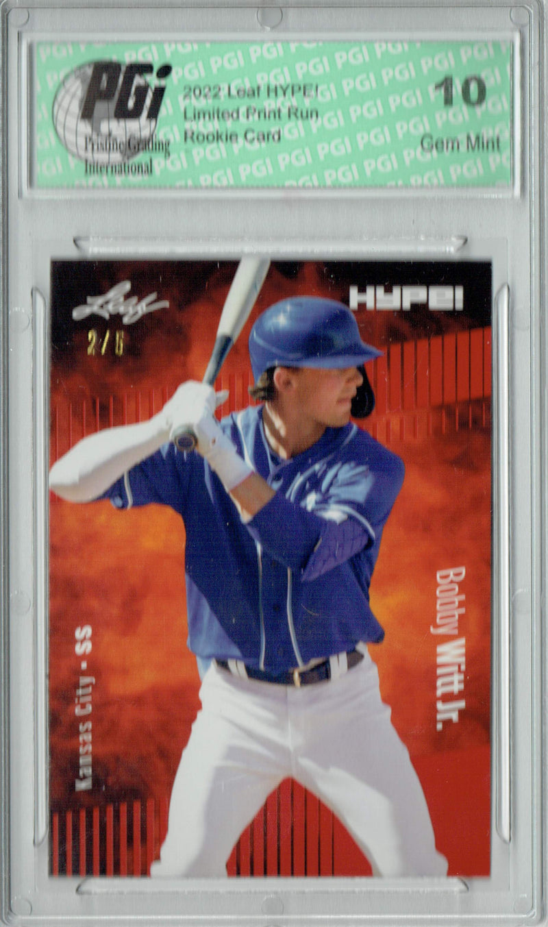 Bobby Witt 2022 Leaf HYPE! #66 Red SP, 5 Made Rookie Card PGI 10