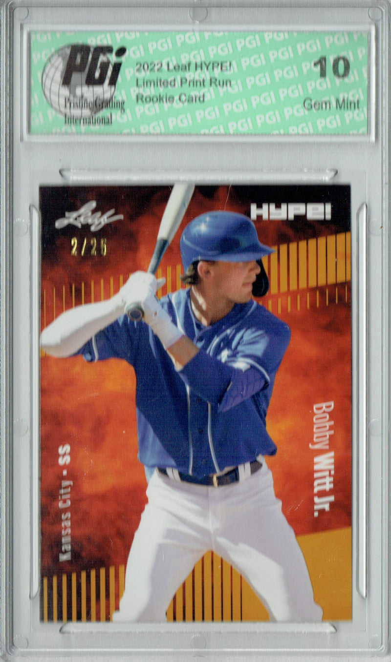Bobby Witt 2022 Leaf HYPE! #66 Gold SP, 25 Made Rookie Card PGI 10