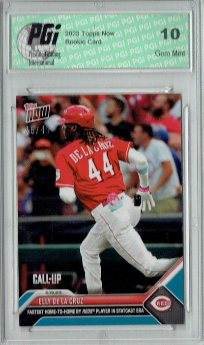 Elly De La Cruz 2023 Topps Now #730 Blue SP #35/49 Rookie Card PGI 10