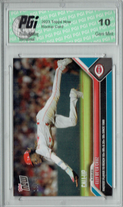 Elly De La Cruz 2023 Topps Now #746 Blue SP #13/49 Rookie Card PGI 10