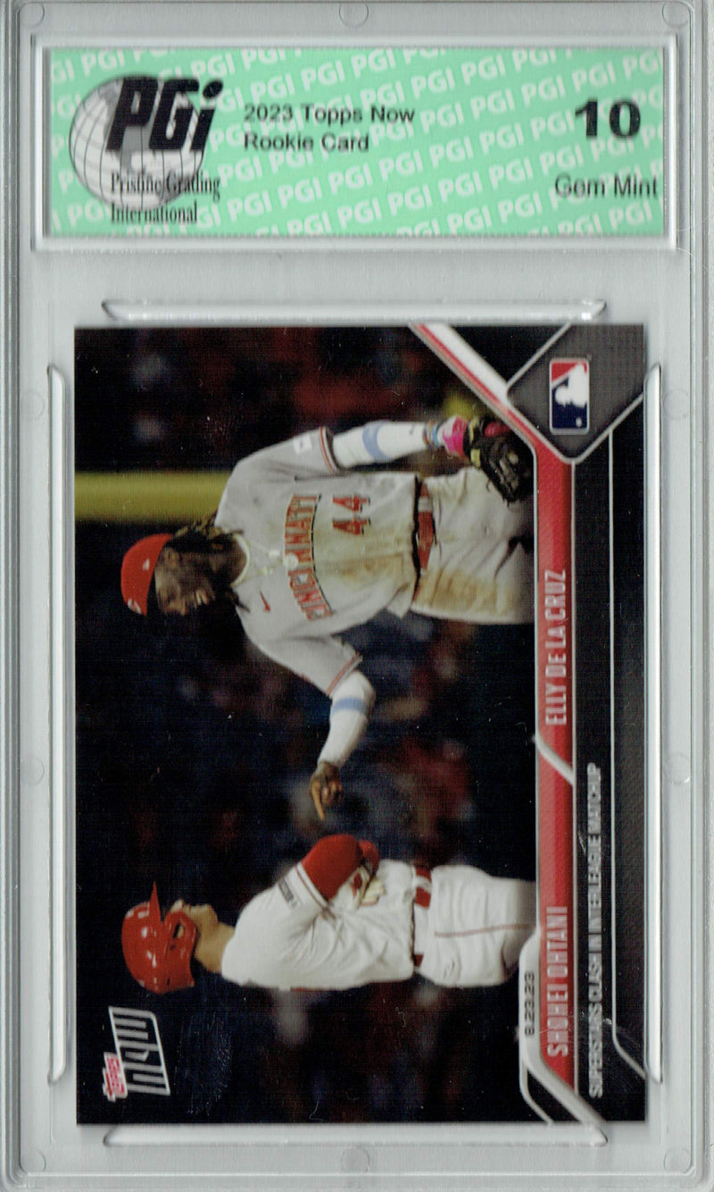 Elly De La Cruz Shohei Ohtani 2023 Topps Now #750 Superstars Clash Rookie Card PGI 10