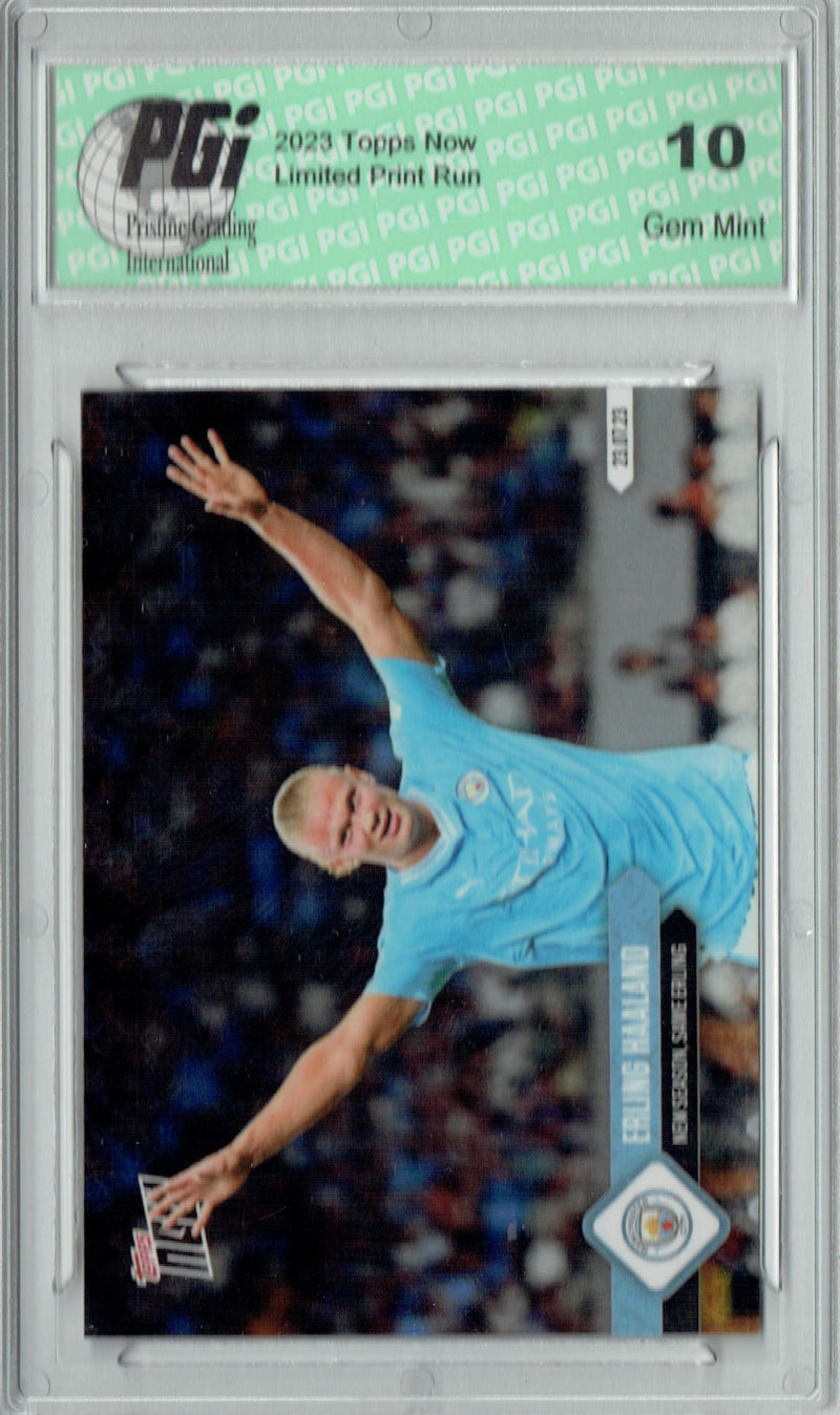 Erling Haaland 2023 Topps Now #2 New Season, Same Erling Trading Card PGI 10