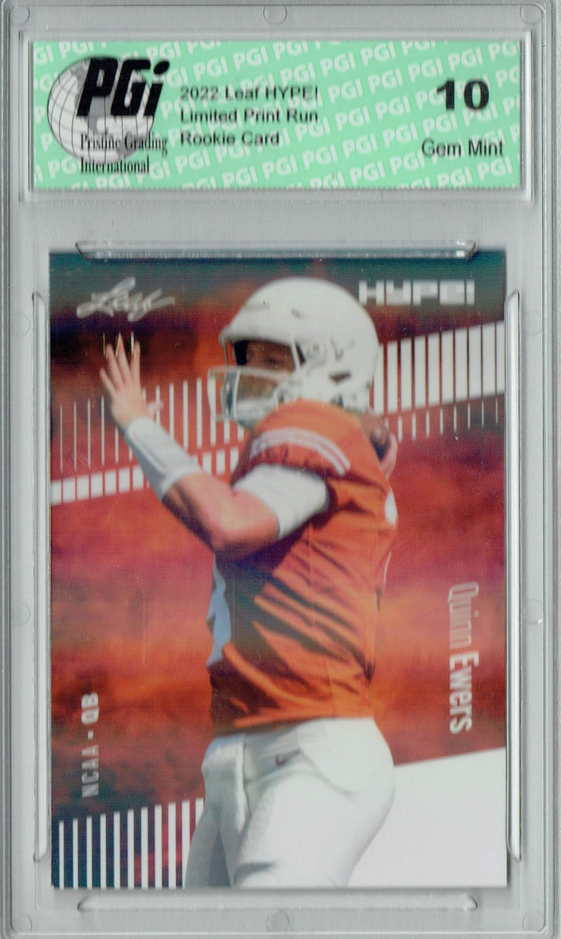 Quinn Ewers 2022 Leaf Hype #91 White Shimmer #1/1 Rookie Card PGI 10