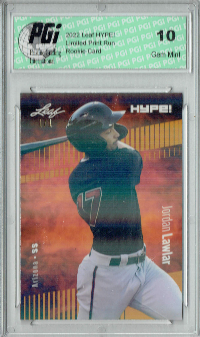 Jordan Lawlar 2022 Leaf Hype #71 Gold Shimmer #1/1 Rookie Card PGI 10