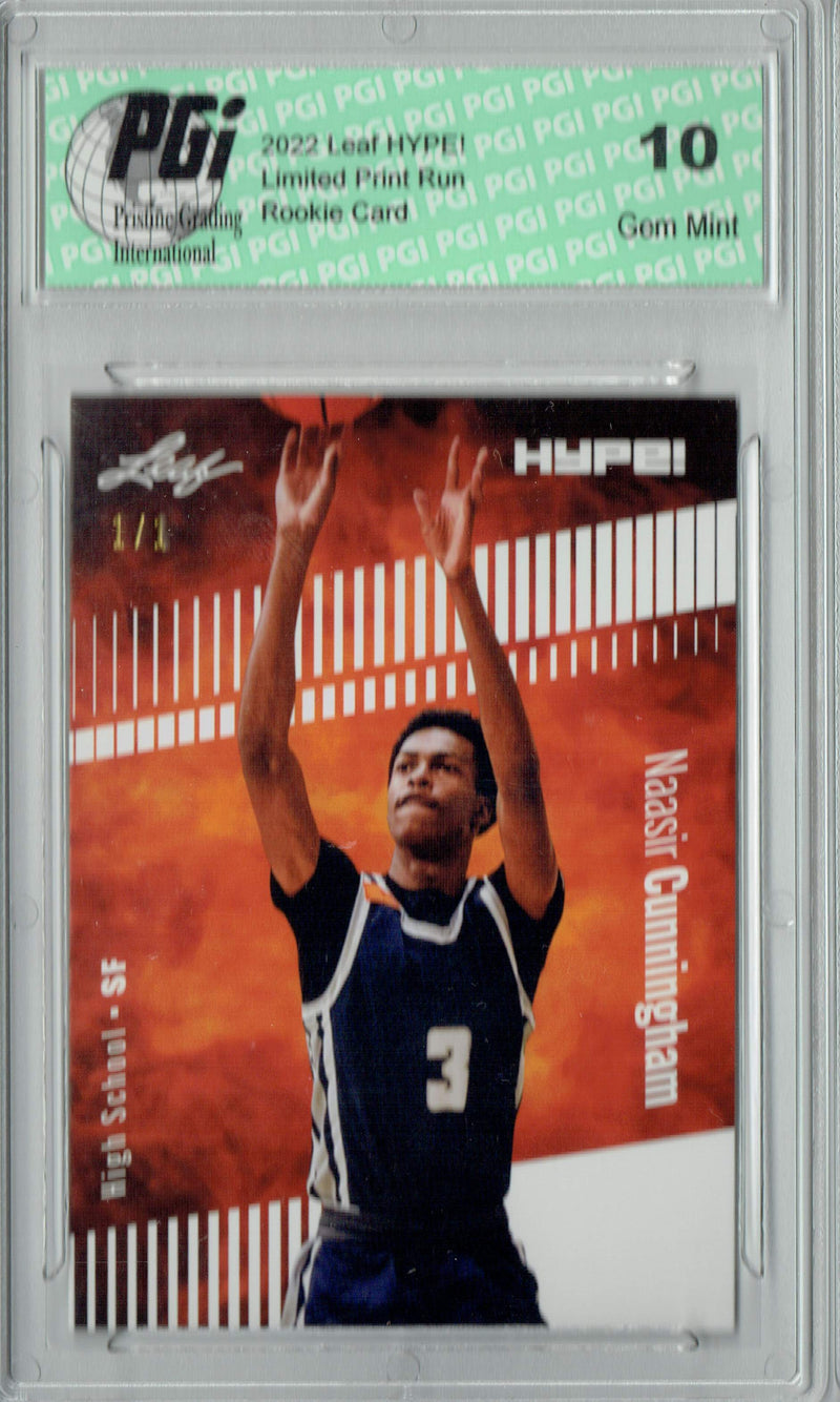 Nassir Cunningham 2022 Leaf Hype #73A White Blank Back #1/1 Rookie Card PGI 10