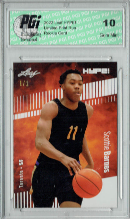 Scottie Barnes 2022 Leaf Hype #75 White Blank Back #1/1 Rookie Card PGI 10