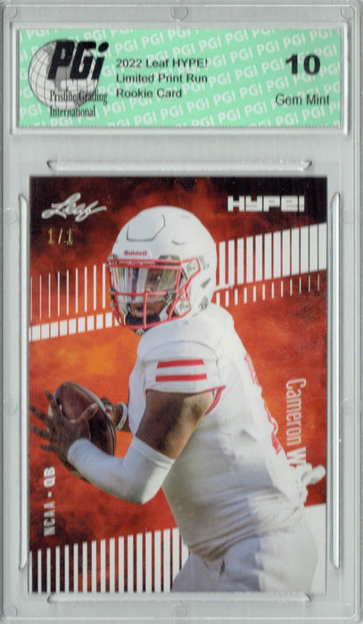Cameron Ward 2022 Leaf Hype #78 White Blank Back #1/1 Rookie Card PGI 10