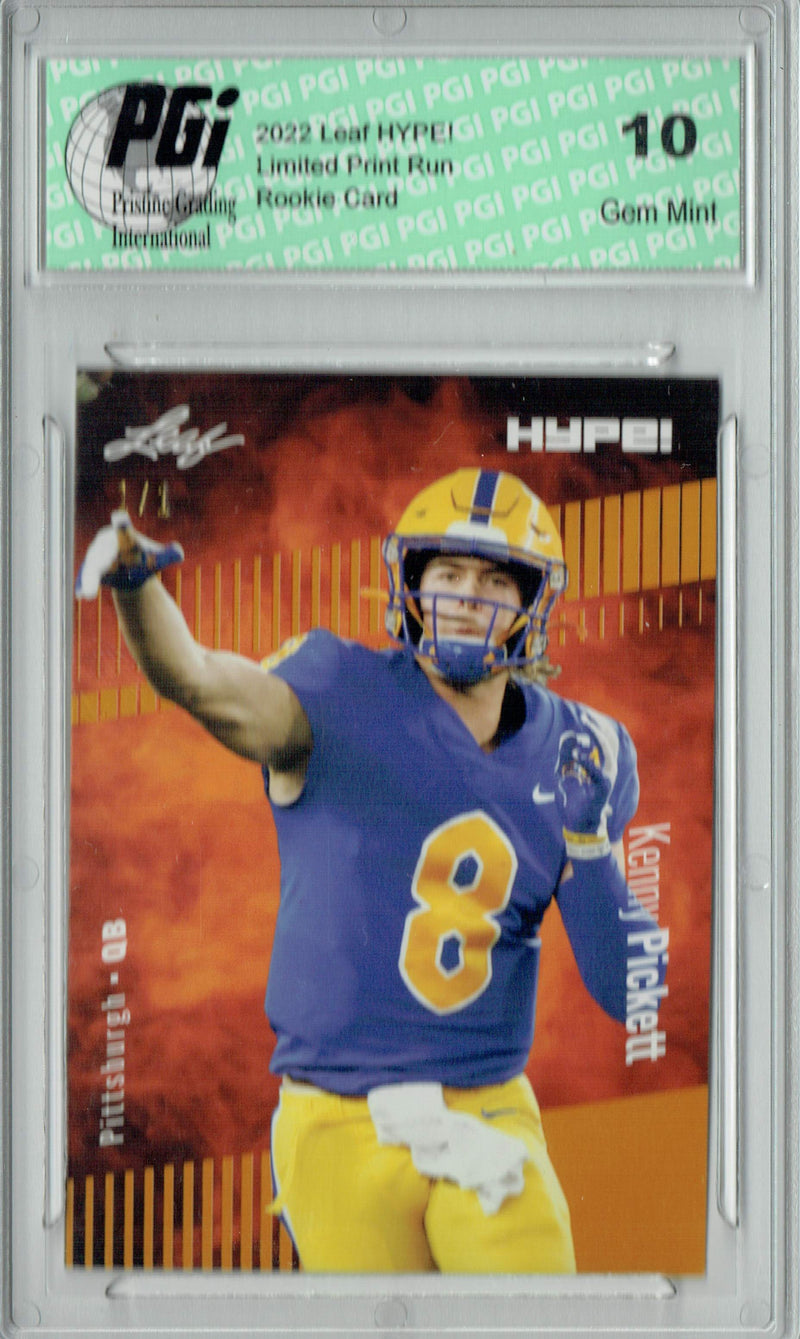 Kenny Pickett Rookie Card Pittsburgh PGI 10 Gem Mint Football Trading Card 2022 Leaf Hype #79 Gold Blank Back #1/1