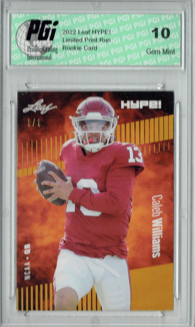 Caleb Williams Rookie Card USC / Chicago PGI 10 Gem Mint Football Trading Card 2022 Leaf Hype #96 Gold Blank Back #1/1