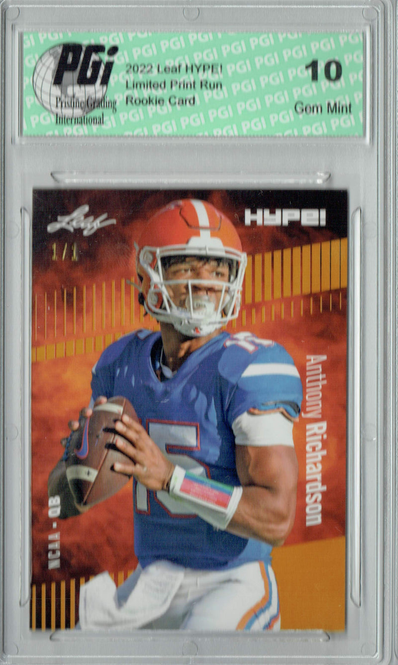 Anthony Richardson 2022 Leaf Hype #77 Gold Blank Back #1/1 Rookie Card PGI 10
