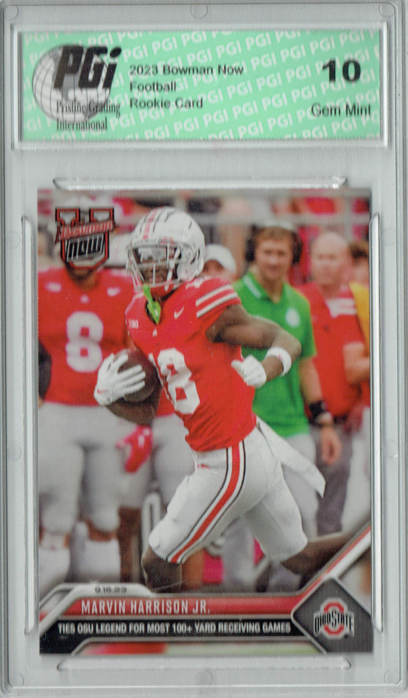 Marvin Harrison Jr. 2023 Bowman Now #3 Rookie Card PGI 10 Arizona Cardinals