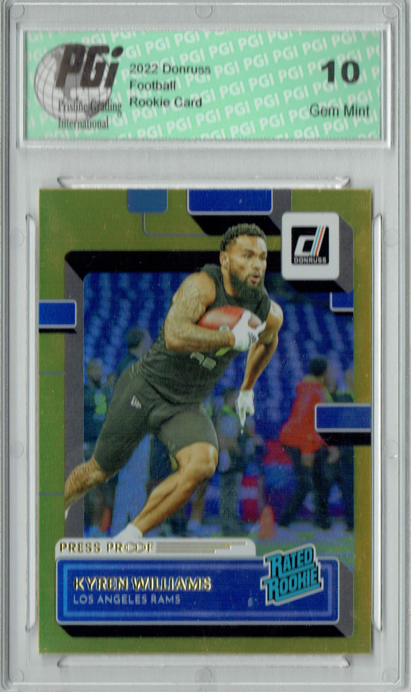 Kyren Williams 2022 Donruss #347 Gold Holo Press Proof Rated Rookie Card PGI 10