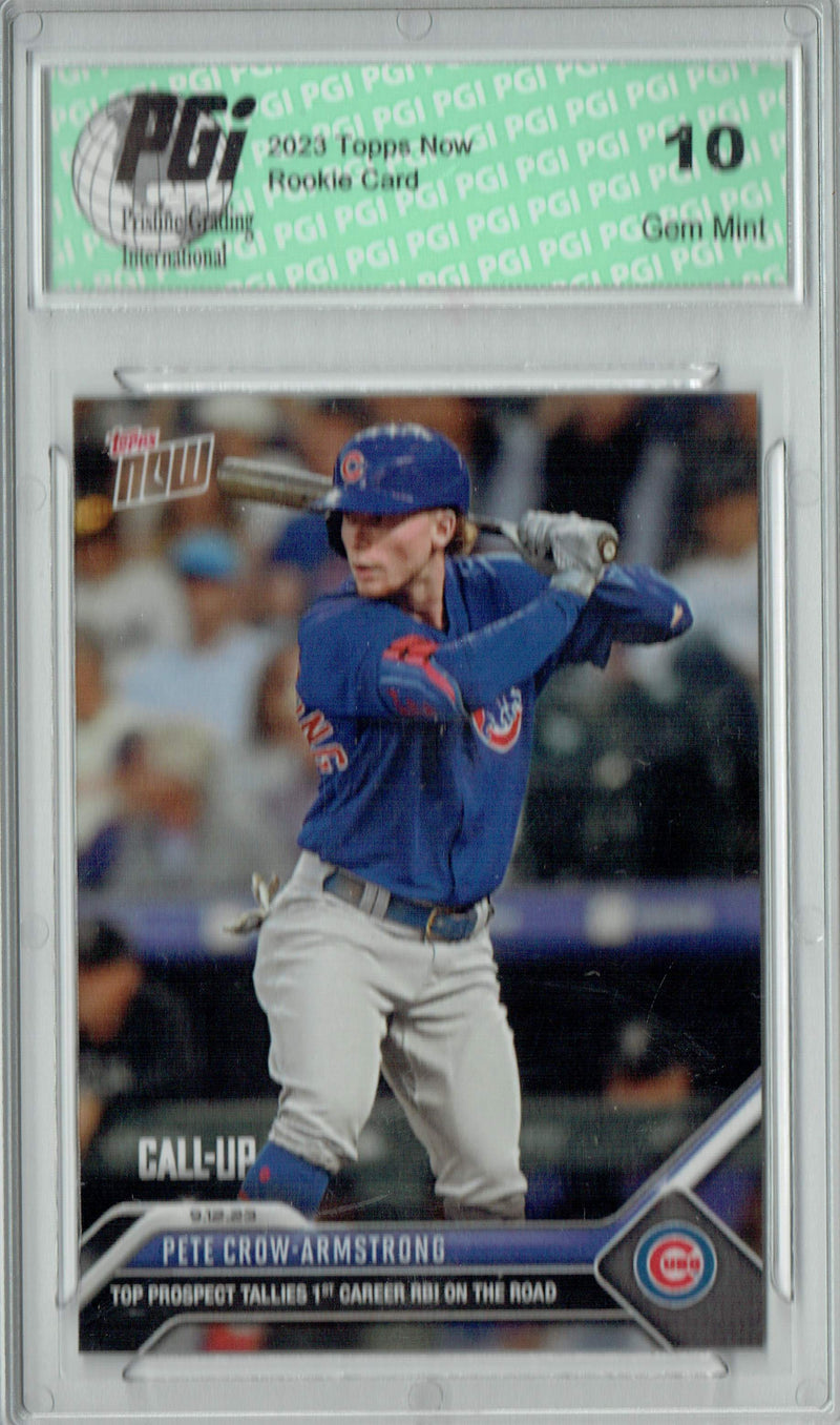 Pete Crow-Armstrong 2023 Topps Now #859 1st Career RBI! Rookie Card PGI 10