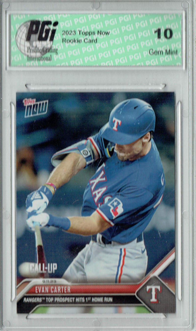 Evan Carter 2023 Topps Now #852 1st Career RBI! Rookie Card PGI 10