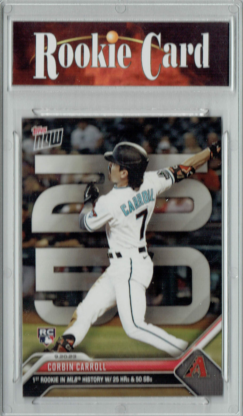 Certified Mint+ Corbin Carroll 2023 Topps Now #898 1st With 25 HR, 50 SBs Rookie Card